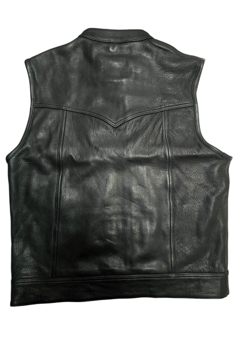 Chaleco de Cuero LEATHERSONS BLACK v2 - Estilo SOA para Hombre