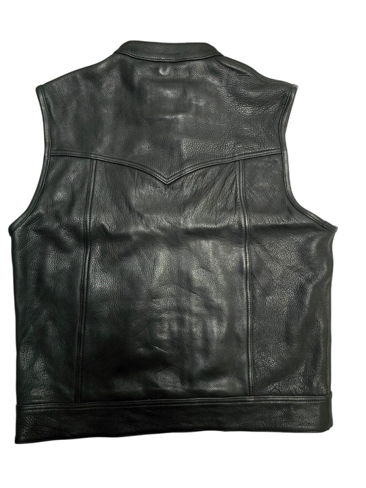 LEATHERSONS BLACK v2 Chaleco de Cuero SOA para Hombre