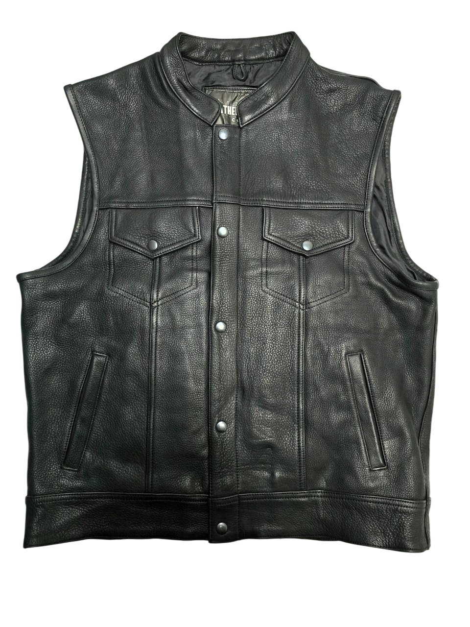 LEATHERSONS BLACK v2 Chaleco de Cuero SOA para Hombre