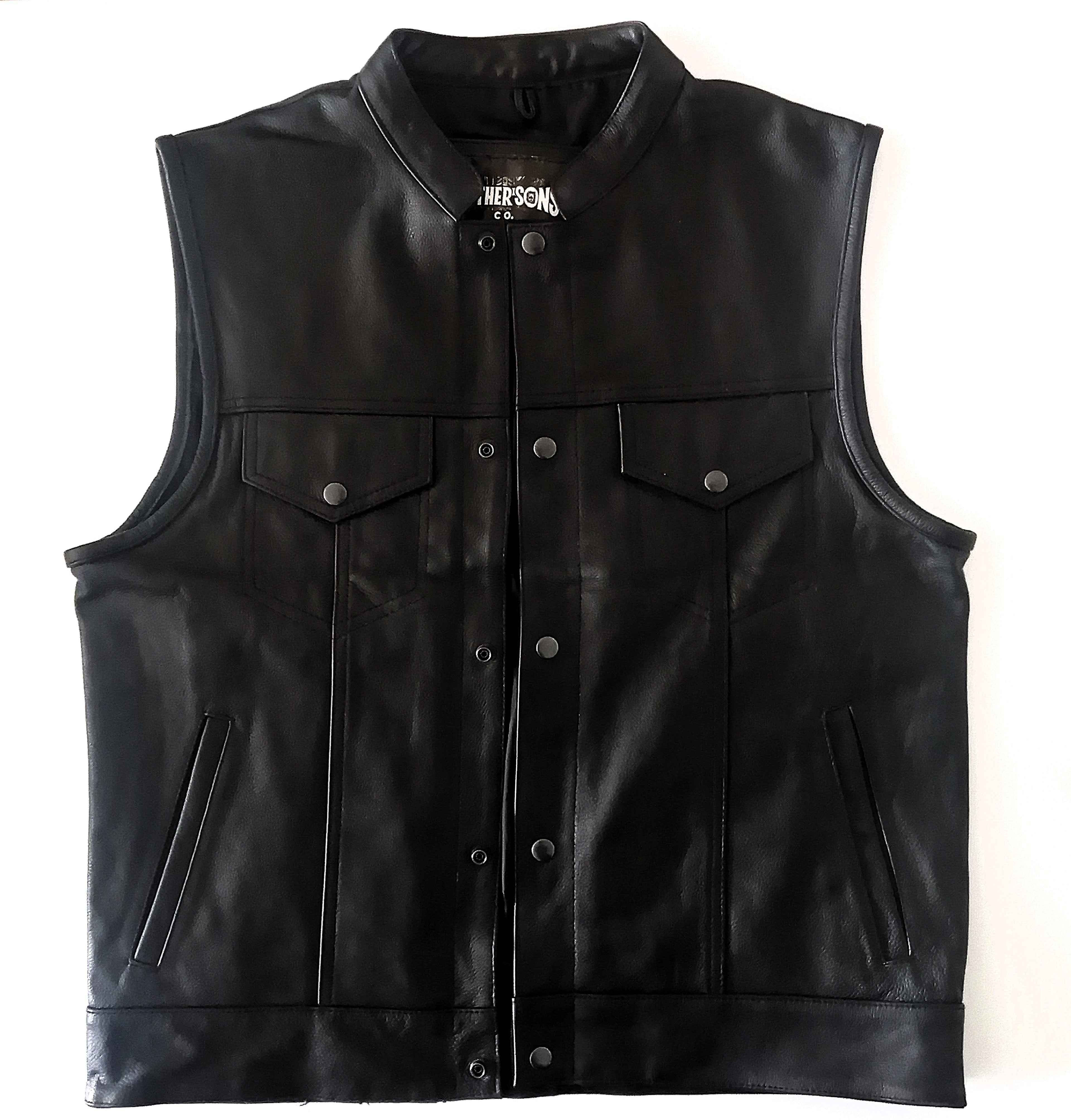 Chaleco de Cuero Black para Hombre - Estilo SOA