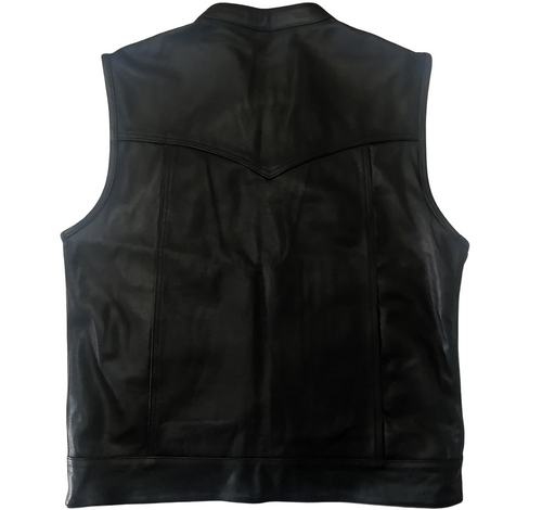 Chaleco de Cuero Black para Hombre - Estilo SOA