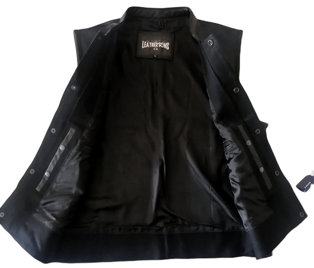 Chaleco de Cuero Black para Hombre - Estilo SOA