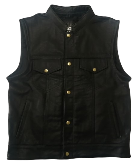 Chaleco de Cuero Gold para Hombre - Estilo SOA